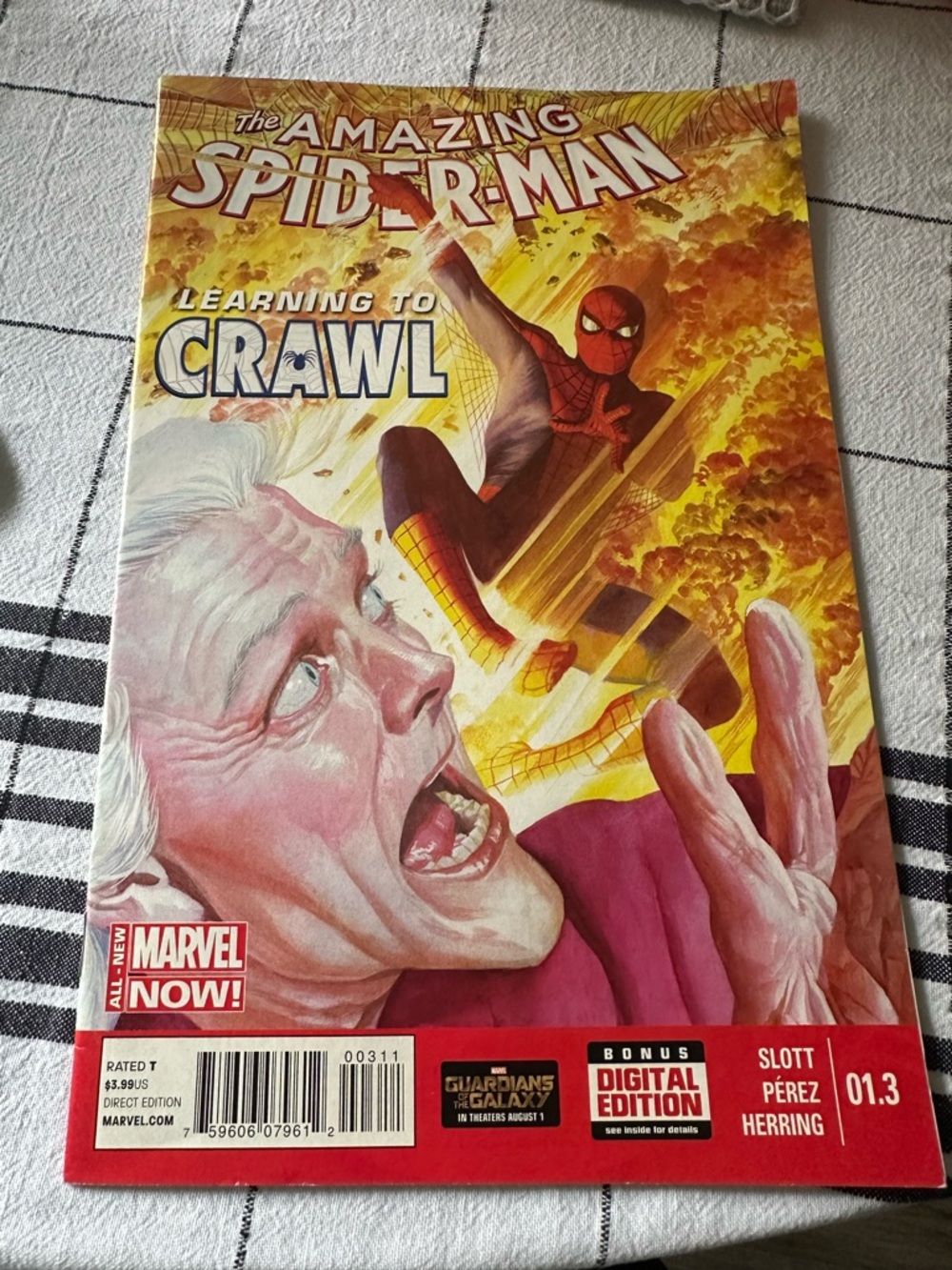 The amazing spider man learning to crawl comic